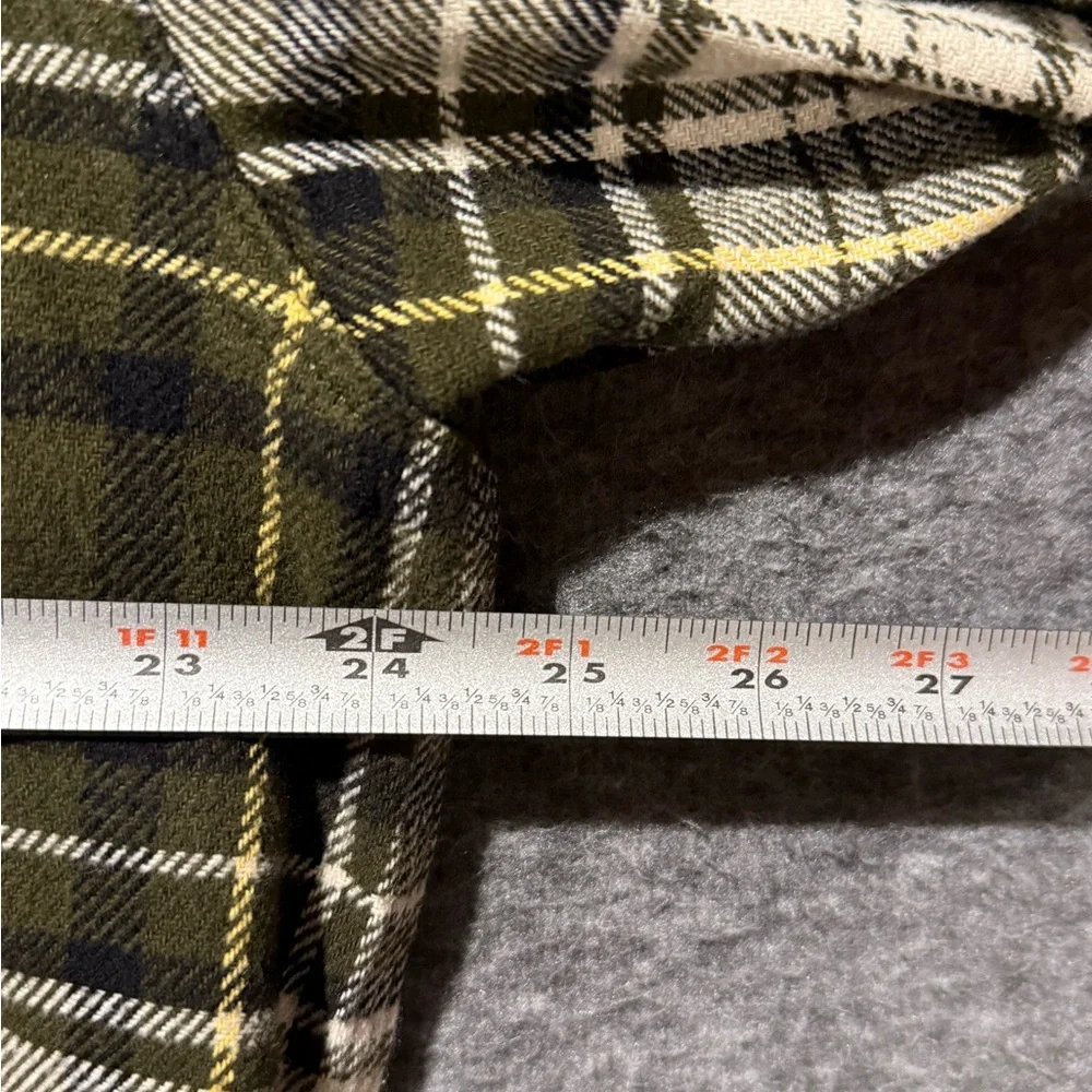 Brahma flannel shirt mens Large green white plaid button up cotton heavy work - Picture 5 of 8
